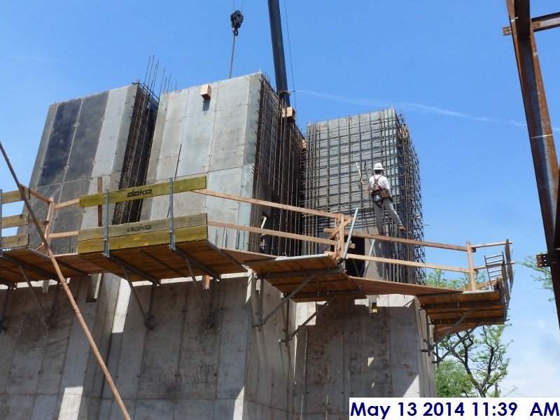 Installing rebar mats at Elev. 7-Stair -4,5 Facing North (800x600)